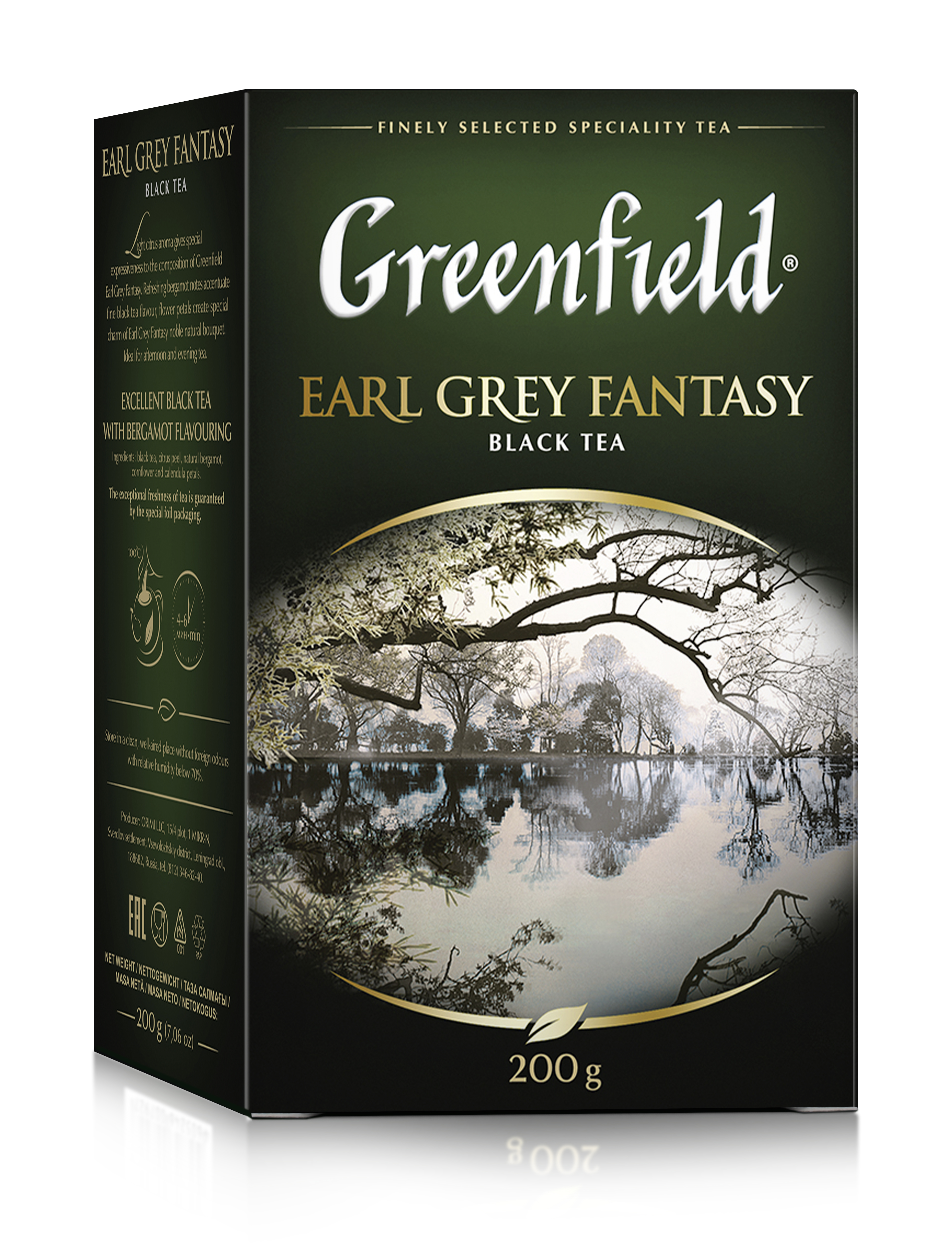 Чай Greenfield Earl Grey Fantasy черный, с добавками, 200г