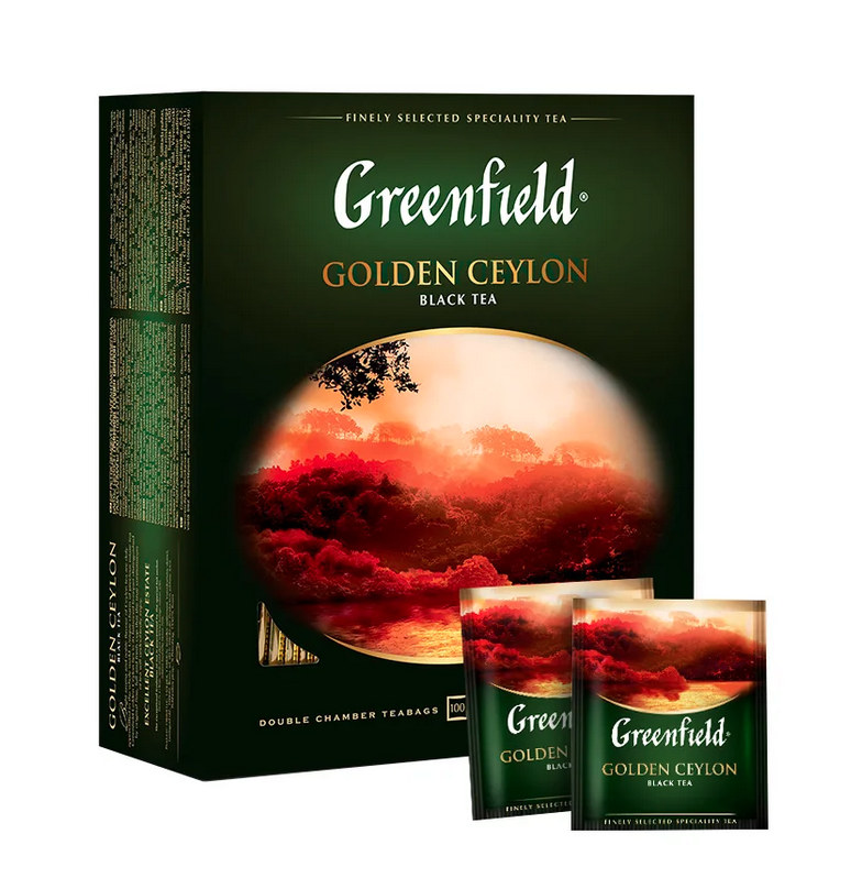 Чай черный Greenfield Golden Ceylon, в пакетиках 100 х 2гр.