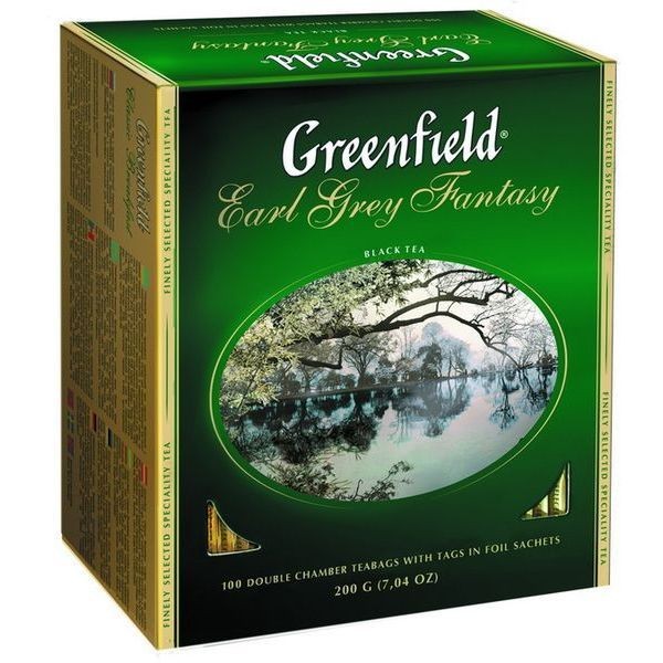 Чай Greenfield Earl Grey Fantasy черный, с добавками 2x100п