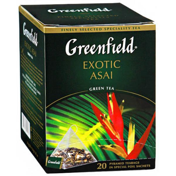 Чай Greenfield Exotic Asai зеленый, с добавками, 1,8x20п (снят с производства)