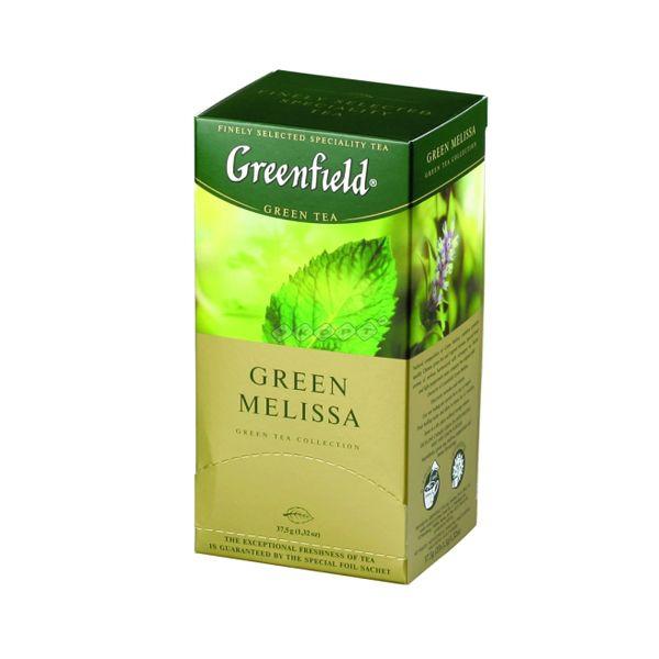 Чай Greenfield Green Melissa зеленый, с добавками, 1,5x25п