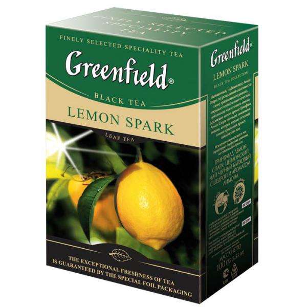 Чай Greenfield Lemon Spark черный, с добавками 100г