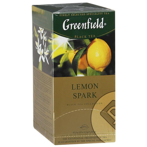 Чай Greenfield Lemon Spark черный, с добавками, 1,5x25п