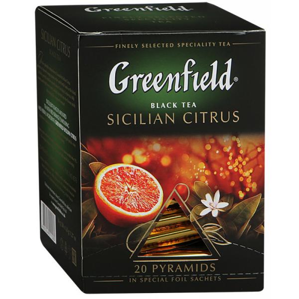 Чай Greenfield Sicilian Citrus черный, с добавками, 1,8x20п