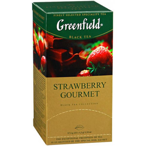 Чай Greenfield Strawberry Gourmet черный, с добавками, 1,5x25п
