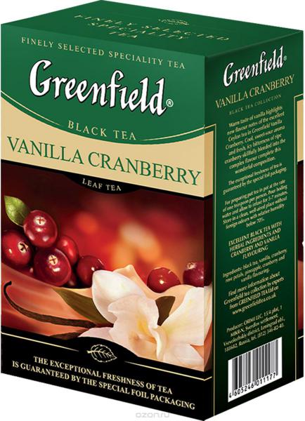 Чай Greenfield Vanilla Cranberry черный, с добавками, 100г. Временно нет в наличии