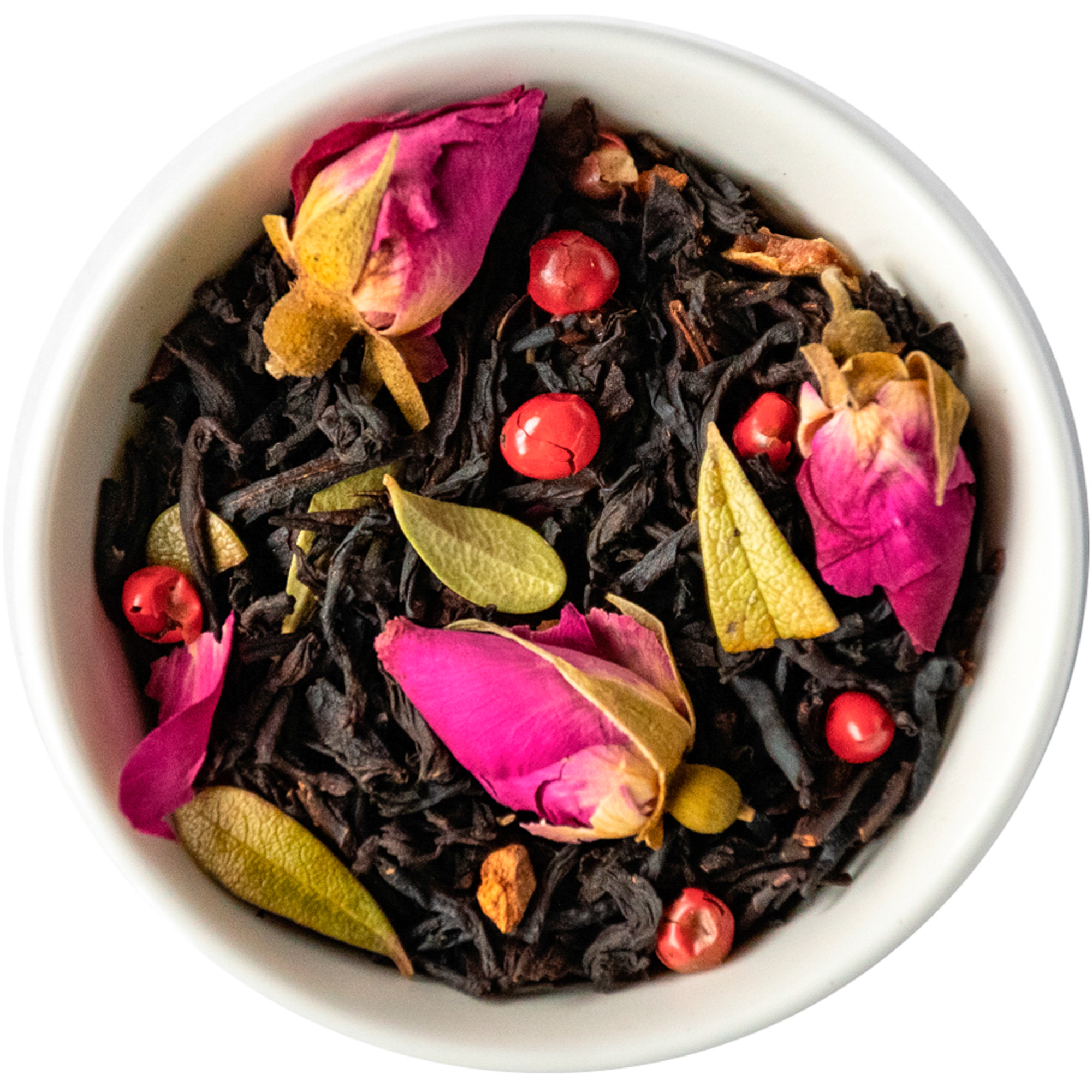 РОЗА ВЕНЕЦИИ  черный чай Цейлон с добавлением плодов рожкового дерева, ягод и розы (200 гр.) 