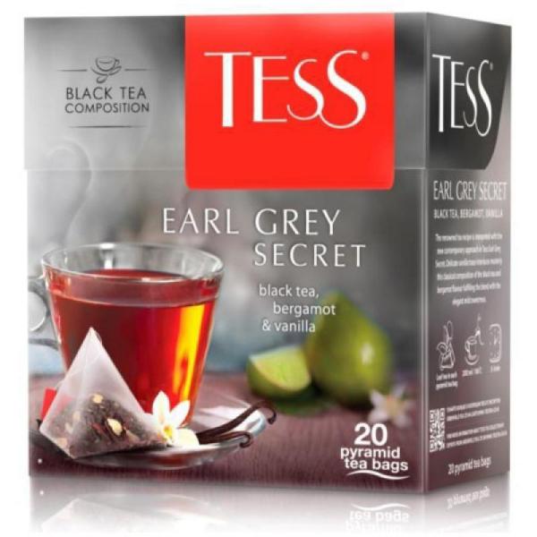 Чай Tess Earl Grey Secret черный, с добавками, 2x20п