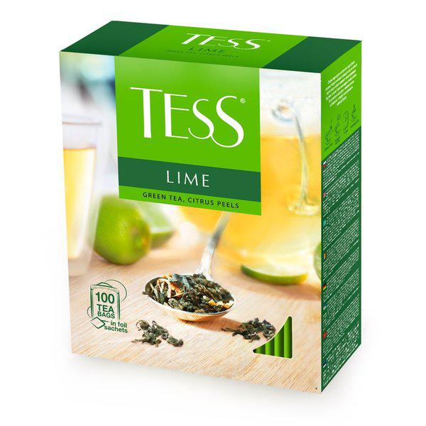 Чай Tess Lime зеленый, с добавками, 1,5x100п