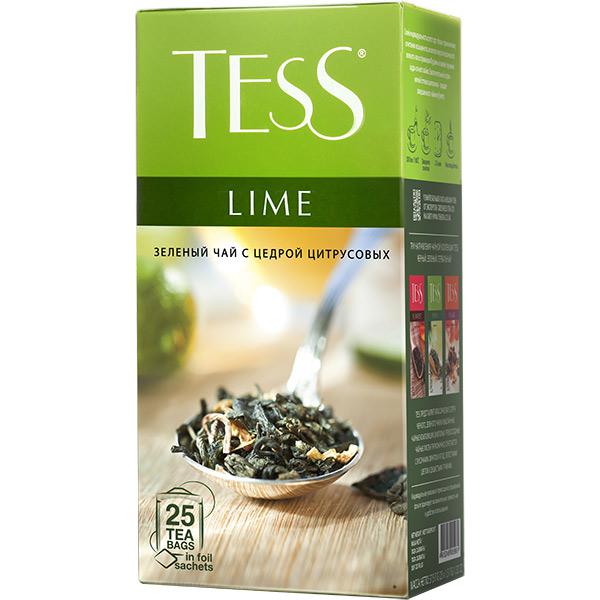 Чай Tess Lime зеленый, с добавками, 1,5x25п