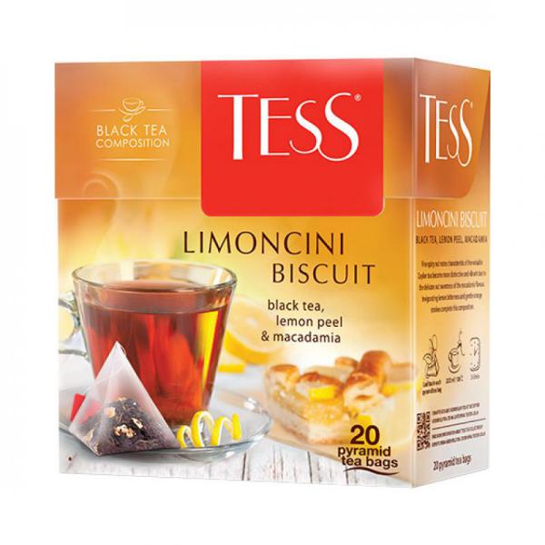 Чай Tess Limoncini Biscuit черный, с добавками, 1,8x20п